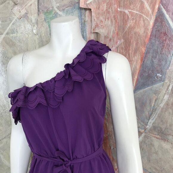Delia's Purple One Shoulder Ruffle Dress SZ Small - Picture 2 of 8